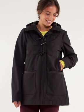 Lululemon Women's Paddington Softshell Duffle Coat Black Size 8